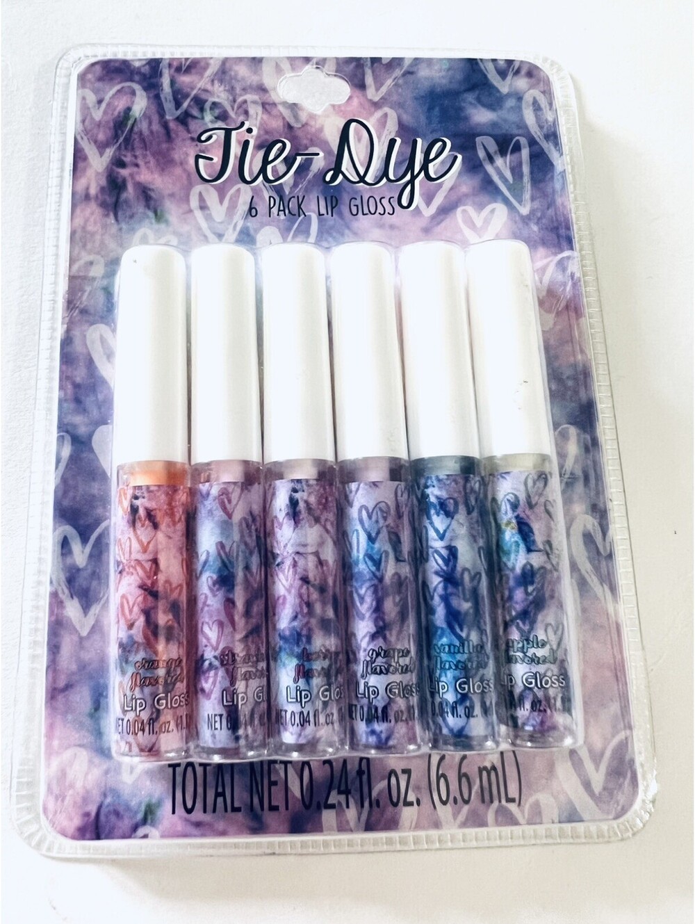 GBG Beauty Tie-Dye 6 Pack Flavored Lip Gloss Set Assorted Shades New Sealed